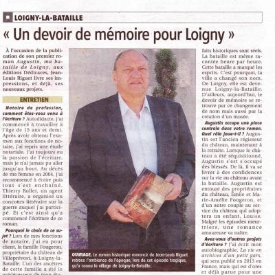 Jean-Louis Riguet dans l’Echo Républicain (30 septembre 2012)